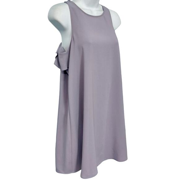 LOFT Lilac Purple Ruffle Racerback Sleeveless Swing Mini Dress size XS Petite - Picture 8 of 10